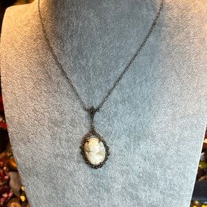 Vintage Silver Cameo Necklace